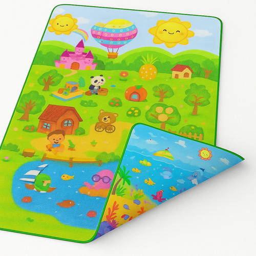 Alfombra De Desarrollo Para Bebe Doble Vista Antigolpes