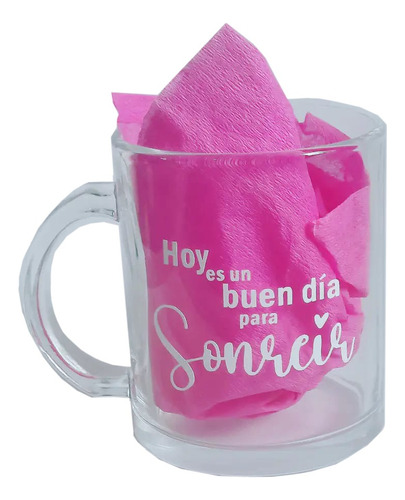 Taza Cristal Personalizada Frases Motivadoras 