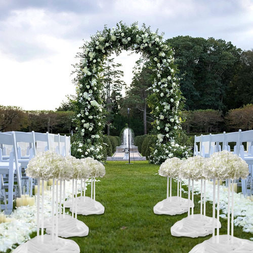 Ramo Hortensias Artificiales Tallo Desmontable 5pzas Blanco