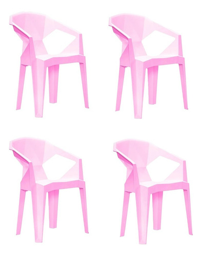 X4 Silla Diamante Para Eventos Fiestas Sillas C/apoya Brazos Rosa Silla