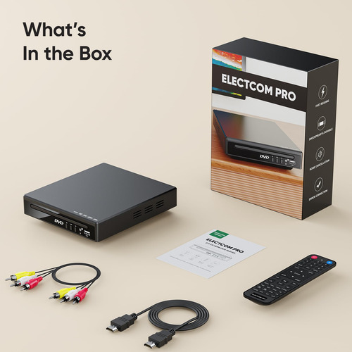 Leitor De Dvd Electcom Pro Mini Para Tv Com Cabo Hdmi E Rca