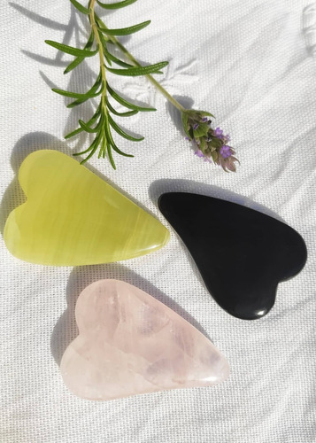 Imagen 3 de 6 de Gua Sha Facial De Obsidiana - 100% Natural. Cristal Puro