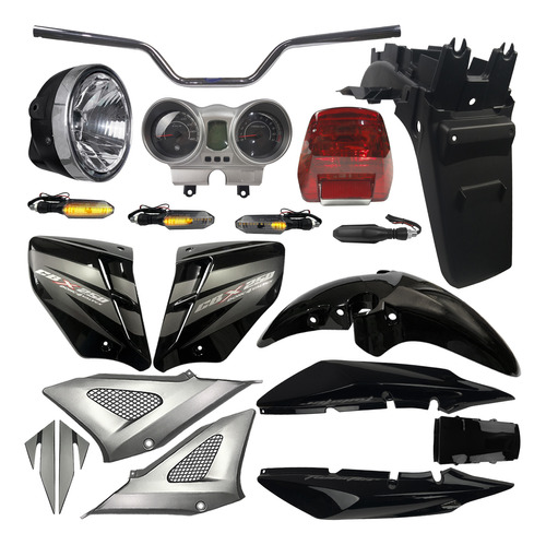 Kit Plástico Cbx 250 Twister 2006/2008 Adesivos 4 Piscas Led