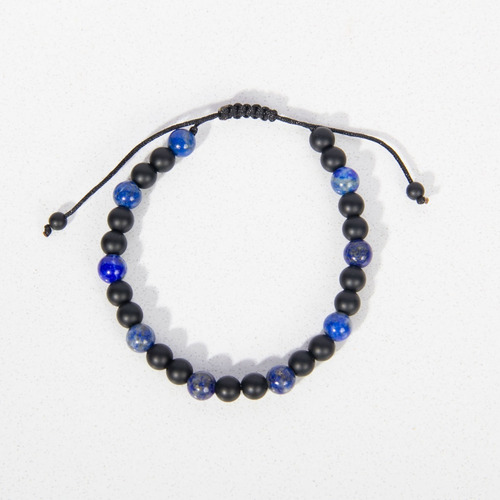 Pulsera Lapislázuli Y Onix. Piedra Protección 6 Mm