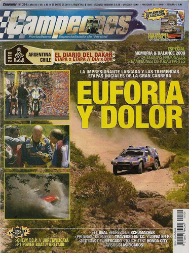 Campeones N° 324. Rally Dakar 2010. Con Doble Poster Gigante