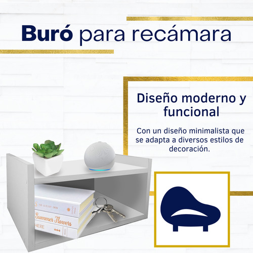 Buro Flotante Mesa De Noche Flotante Minimalista Blanco ***