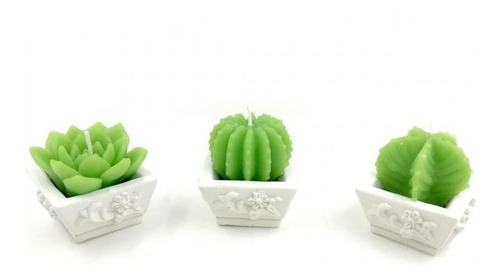 Vela Cactus - Tunas Con Macetas - Decoración