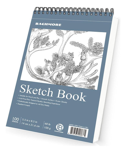 Bachmore Sketchpad 5.5x8.5 Pulgadas (68 Lb/100 G), 100 ...