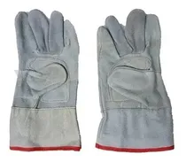 Comprar Par Guantes Cuero Descarne Gris Con Refuerzo Puño Corto