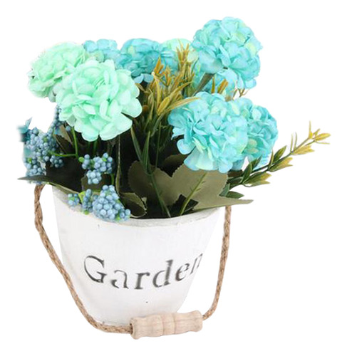 Flor De Hortensias Artificiales Redondo Azul