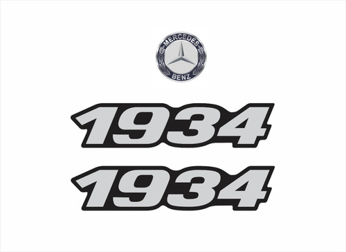 Adesivos Compatível Mercedes Benz 1934 Emblema Resinado 87 Cor PADRÃO