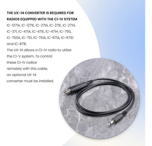 Cable De Interfaz Ci-v Cat Para Radio Ct-17 Ic-706 Con Cd-f