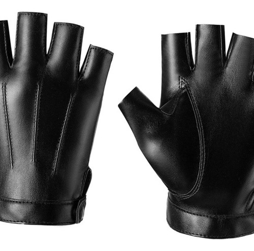 4 Guantes De Medio Guantes De Cuero Pu A Prueba De Golpes