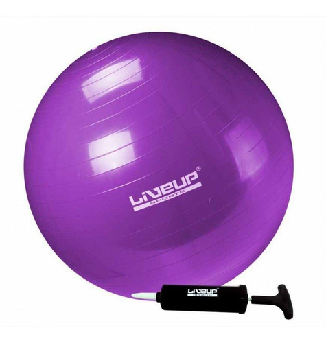 Bola Suíça Pilates Premium C/bomba 55cm Liveup  Anti Estouro