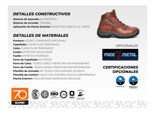 Imagen 5 de 8 de Calzado De Seguridad Kamet Botin Gio P. Acero Envío Gratis