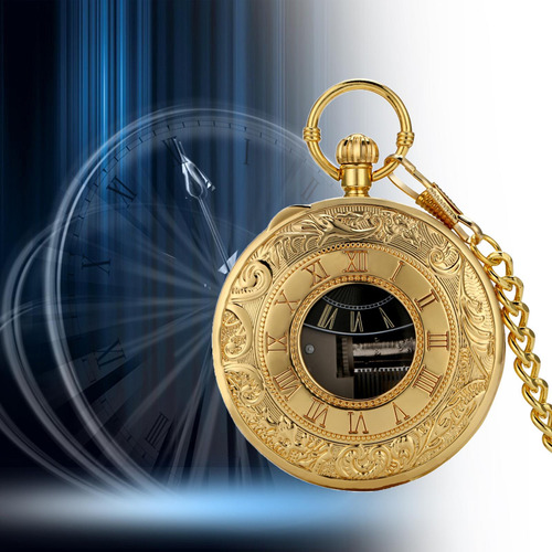 Reloj De Reloj De Cadena Movimiento Musical Números Dorado