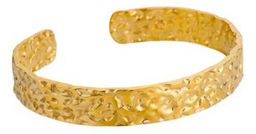 Brazalete E220 Metal Dorado Pulsera Abierta Ajustable 19x1cm