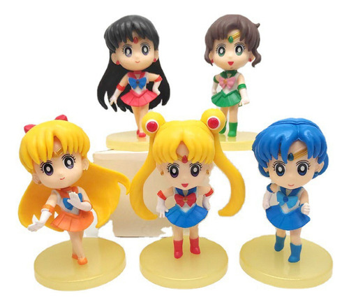5pcs Sailor Moon Acción Figura Modelo Juguete Niños Regalo