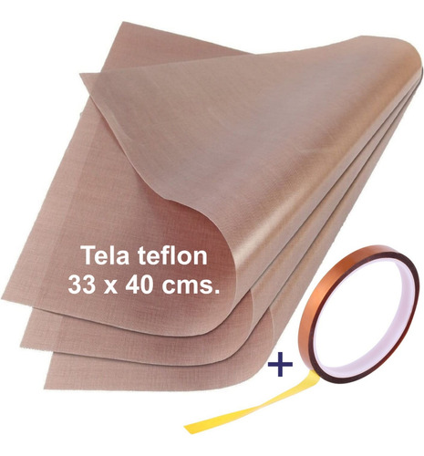 Tela Teflon 33x40 P/plancha Sublimación 3 + 1 Cinta Térmica