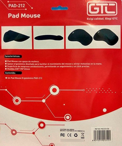 Imagen 3 de 5 de Pad Mouse Gamer Con Gel Gaming Neoprene Pad-212 +regalo