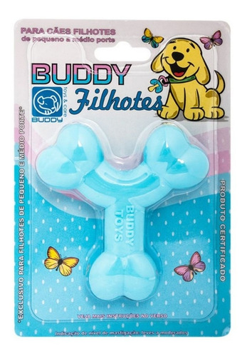 Brinquedo Para Cães Ossinho Azul Para Filhotes Buddy Toys