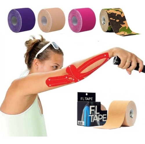 Fl-tape Venda Kinesiológica Kinesiotape Alivia Dolor Lesión