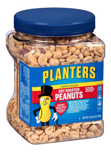 Planters Cacahuates Tostados Secos Ligeramente Salados 978g