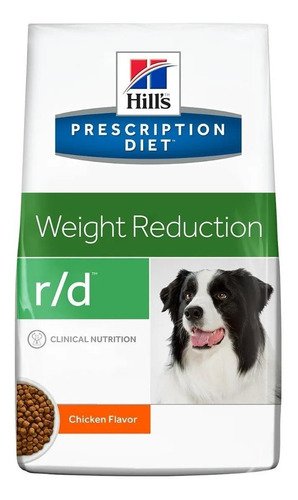 Alimento Hill's Prescription Diet Weight Reduction r/d para cão adulto sabor frango em sacola de 1.5kg