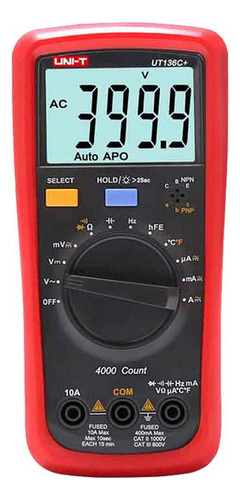 Multímetro Digital Unit Ut136c+ Temperatura Buzzer Diodos