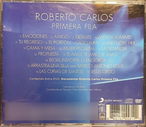 Cd Roberto Carlos - Primera Fila - Cd Dvd | Meses sin intereses