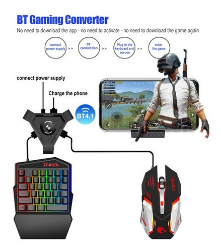 Gamer Hxsj P5 - Convertidor De Teclado Y Ratón Para iPhone