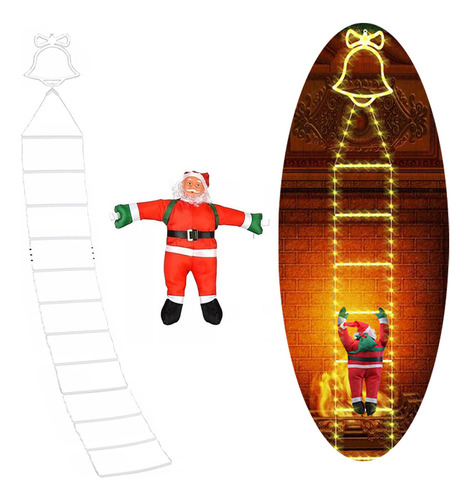 Lámpara Led De Papá Noel Para Escalera, Accesorio De Decorac