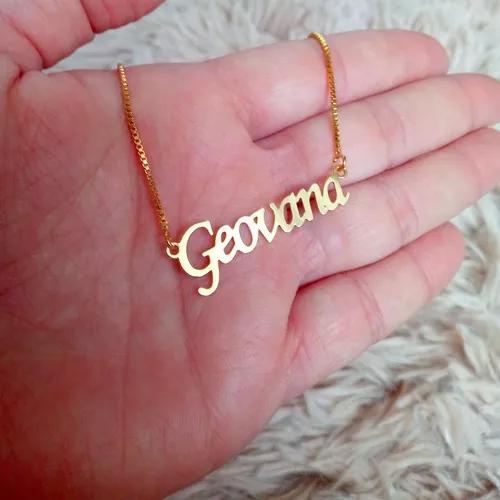 Colar De Nome Eloá, Semijoia, Banhado Ouro 18k, Atacado