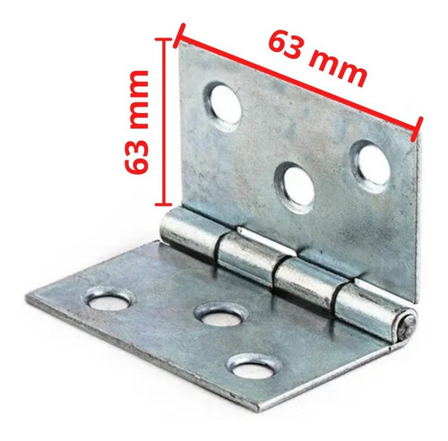 Imagen 2 de 8 de Bisagra 1842 63x63 Mm Zincado X 50 Unidades