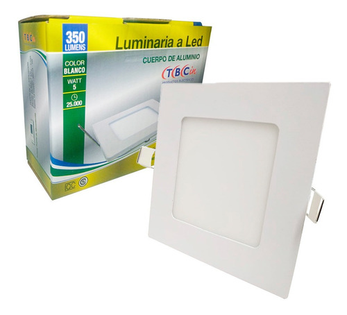 Panel Led Cuadrado 5w Para Embutir Color Blanco Tbcin