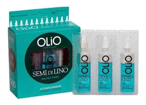 12 Ampollas Semi Lino Del Cabello 10ml 