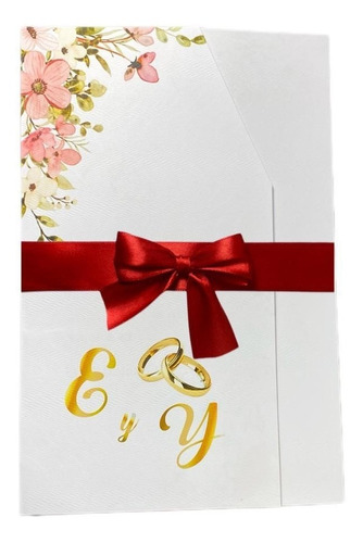 108 Tarjetas Invitación Matrimonio Detalle Floral, 9 Docenas