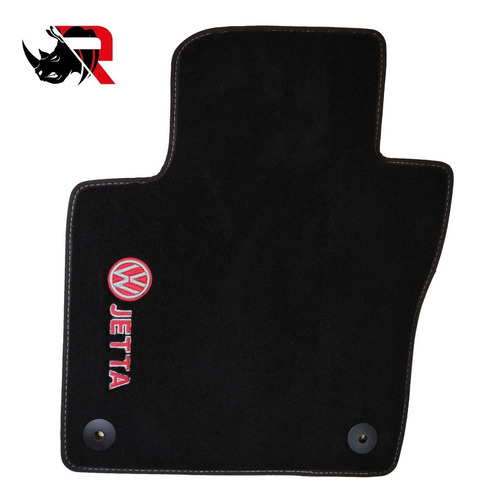 Imagen 2 de 5 de Tapete Jetta Vw Bicentenario Vw Mk6 De Alfombra 2 Logos Rojo