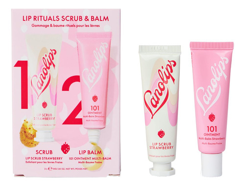 Lanolips Juego De Exfoliante Labial Y Bálsamo Labial De Fres