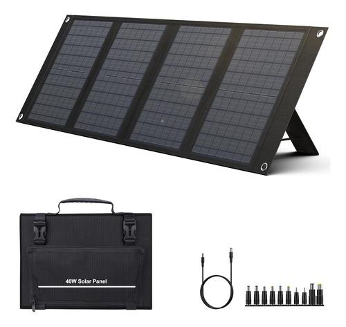 Cargador De Panel Solar Plegable De 40 W Con Salida De Cc De