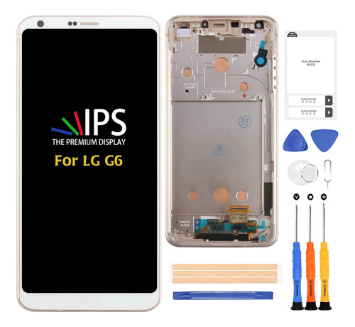 Repuesto De Pantalla Con Protector, Para LG G6 H870 (blanco)