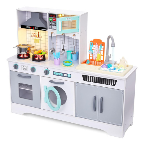 Lil' Jumbl Juego De Cocina De Madera Para Niños, Fregadero D