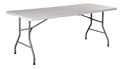 Imagen 2 de 6 de Mesa Plegable Rectangular Blanca Tipo Maletín 1.22x60x74 #e