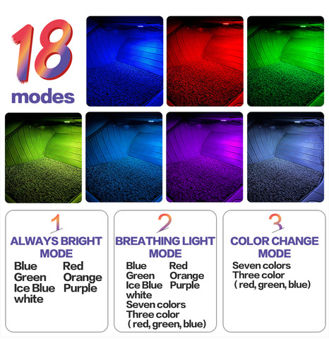 2x Led Car Footwell Light Bulbs Atmosphere Lamp Auto