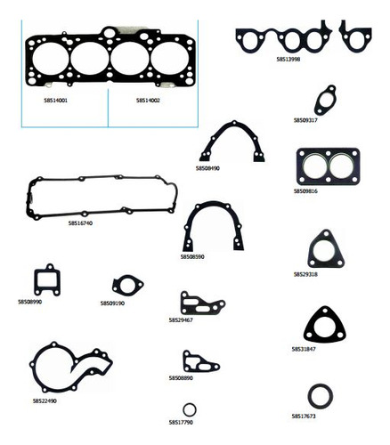 Juego Juntas Motor Vw Gol 1.6 1.8 Multipunto 96...98 - Abr