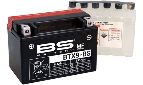 Bateria Bs Ytx9 Bs Xt600 Dr650 Vt600 Cbr Rk6 Loncin Rover