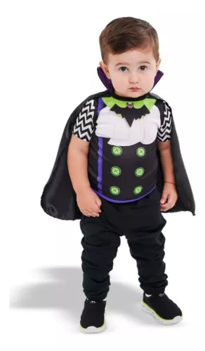 Fantasia Vampiro Luxo Com Capa Halloween Infantil Meninos