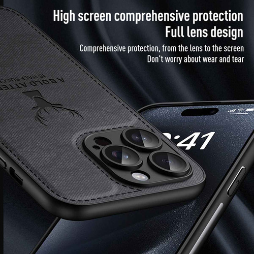 Funda Protectora Con Estampado De Tela De Cabeza De Ciervo Para iPhone X, Xs, Max, Xr, 11, 12, 13, 14, 15, 16, Pro, Max, 14, 15, 16, Pro, Plus, 15 Plu