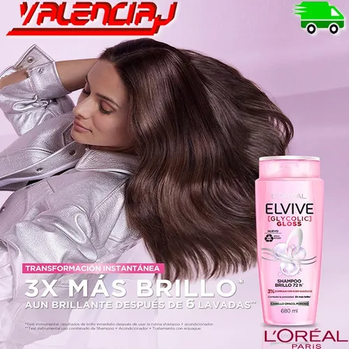 Loreal Elvive Shampoo Glycolic X 2 Und - mL a $65