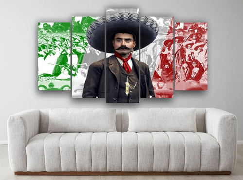 Set De 5 Cuadros En Canvas Emiliano Zapata Historia - 07